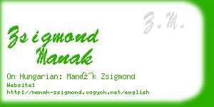 zsigmond manak business card